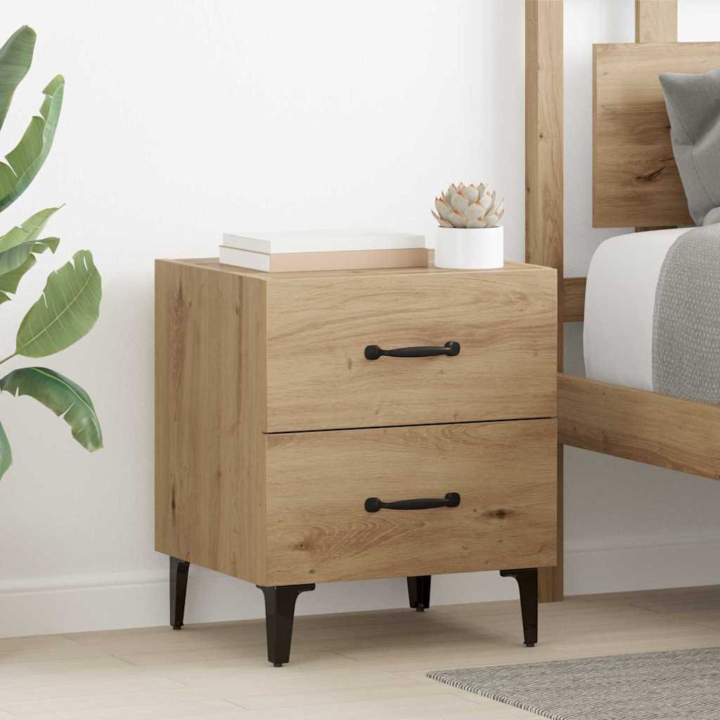 Bed kast met lade Artisan Eiken 40 x 35 x 47,5 cm Bewerkt hout is nu te koop bij PeponiXL, paradijselijk wonen!