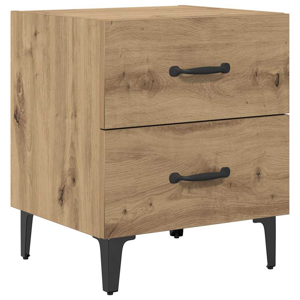 Bed kast 2 pcs Artisan Eiken 40 x 35 x 47,5 cm Bewerkt hout is nu te koop bij PeponiXL, paradijselijk wonen!