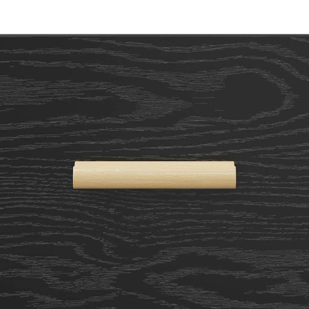 Nachtkastje met lade Zwart Eiken 40 x 35 x 47 cm Bewerkt hout is nu te koop bij PeponiXL, paradijselijk wonen!