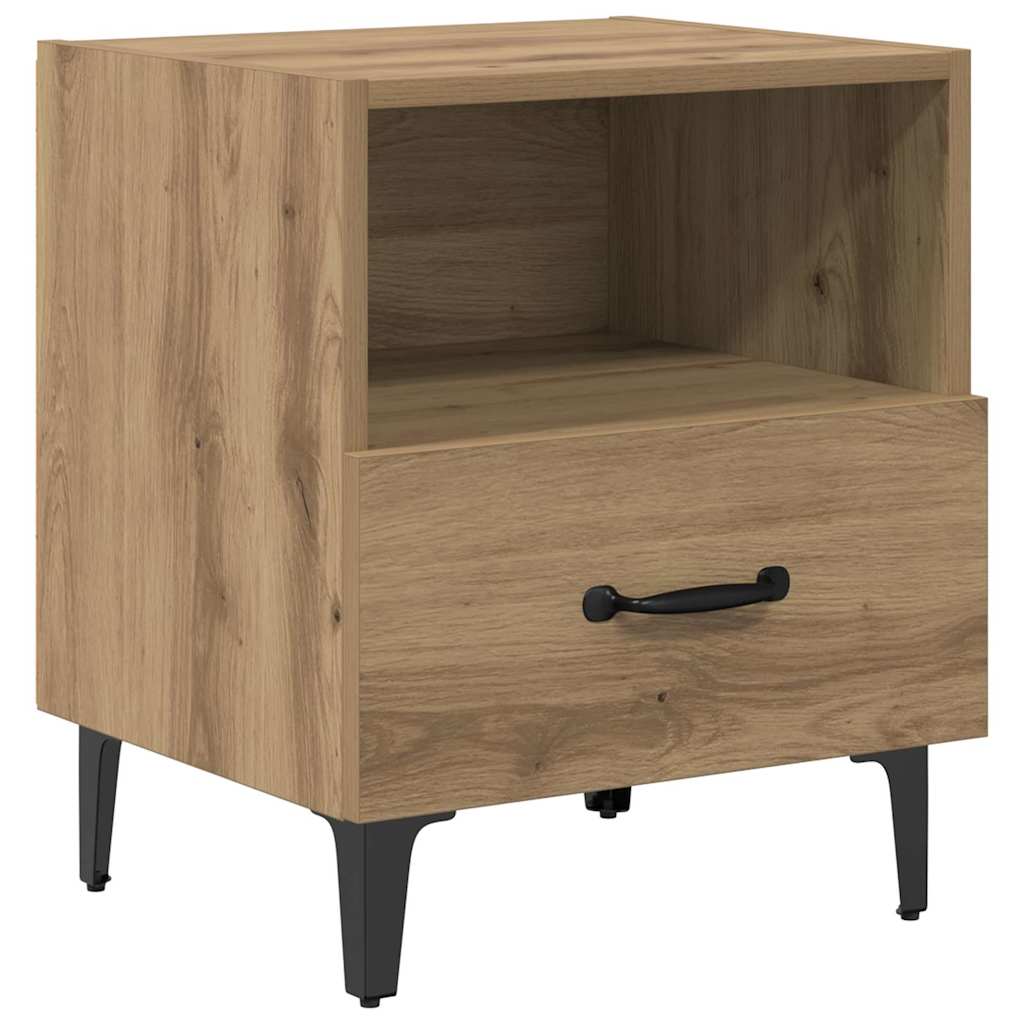 Nachtkastje 2 pcs Artisan Eiken 40 x 35 x 47,5 cm Bewerkt hout is nu te koop bij PeponiXL, paradijselijk wonen!