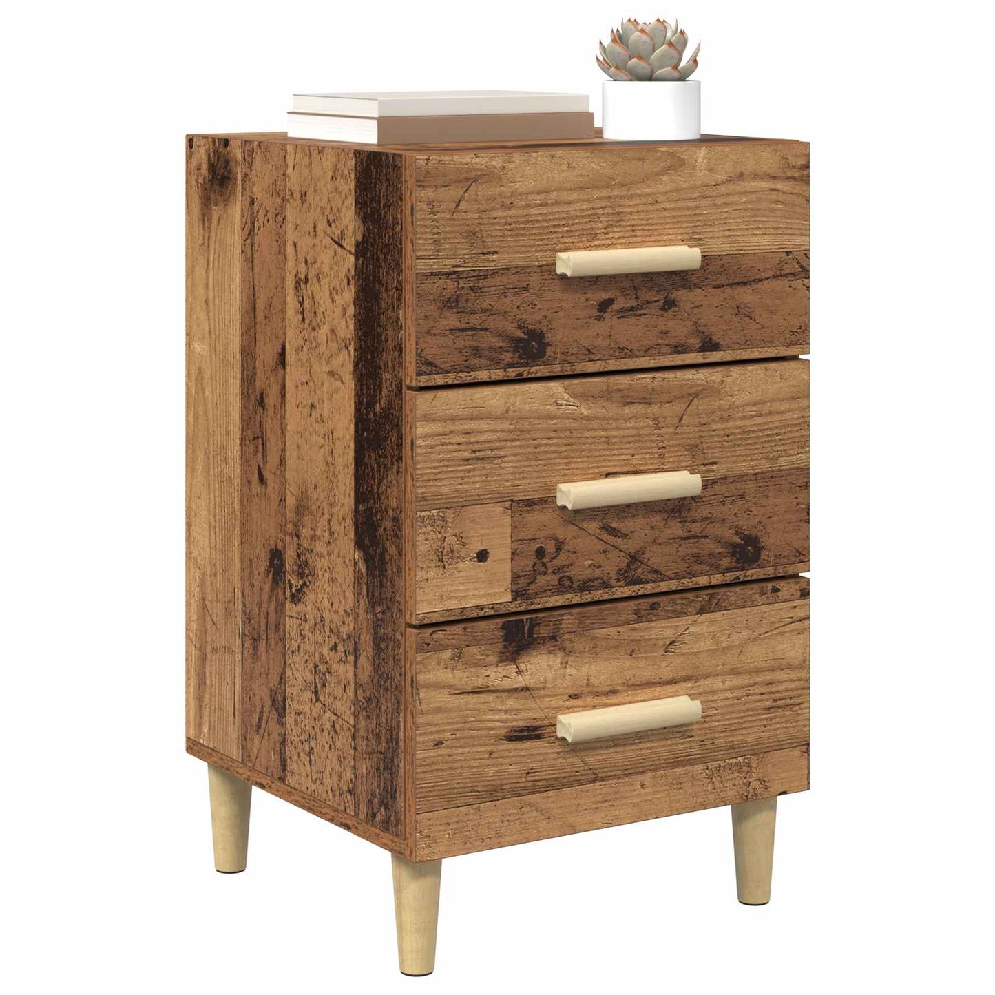 Nachtkastje Oudhout 40 x 40 x 66 cm Bewerkt hout is nu te koop bij PeponiXL, paradijselijk wonen!