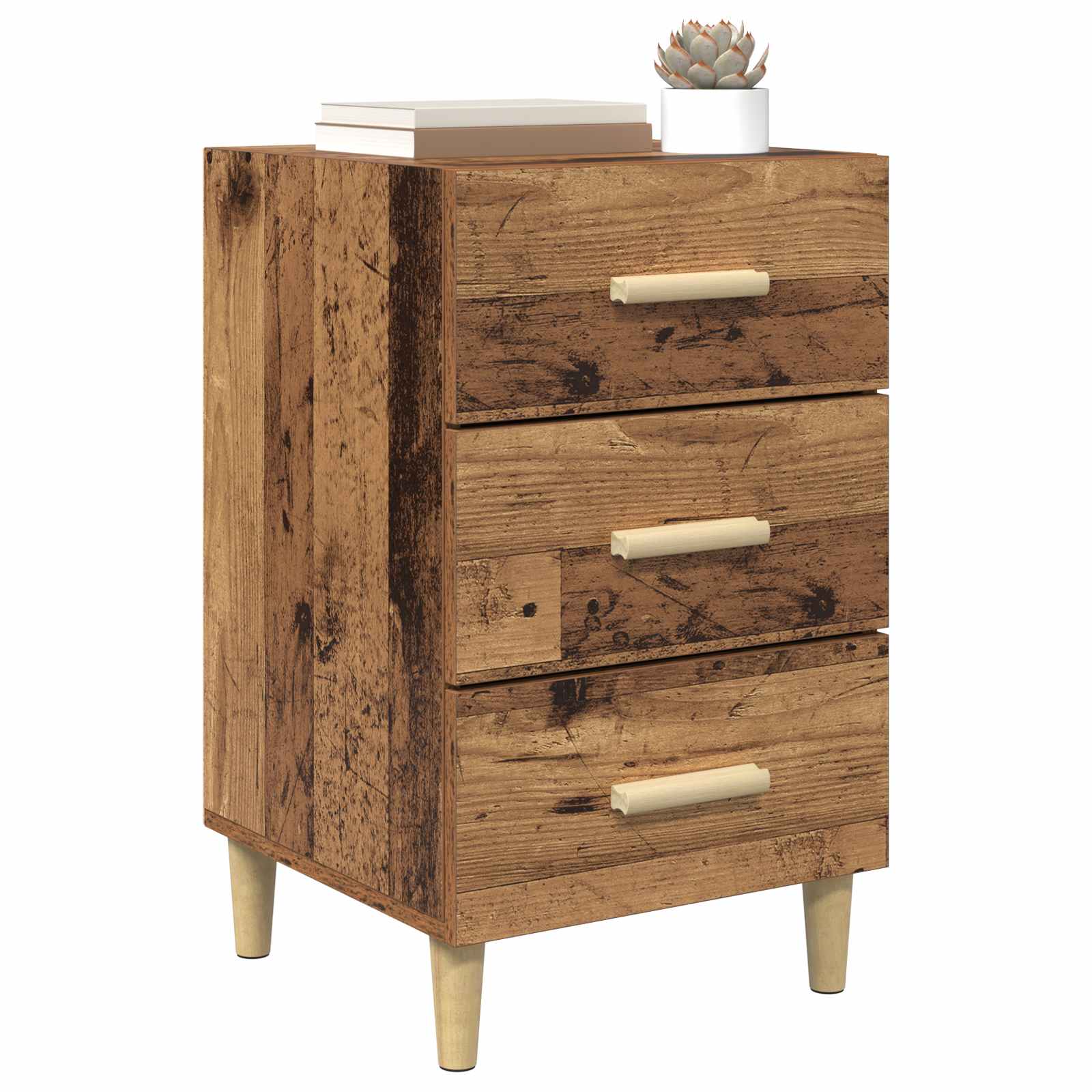 Nachtkastje Oudhout 40 x 40 x 66 cm Bewerkt hout is nu te koop bij PeponiXL, paradijselijk wonen!