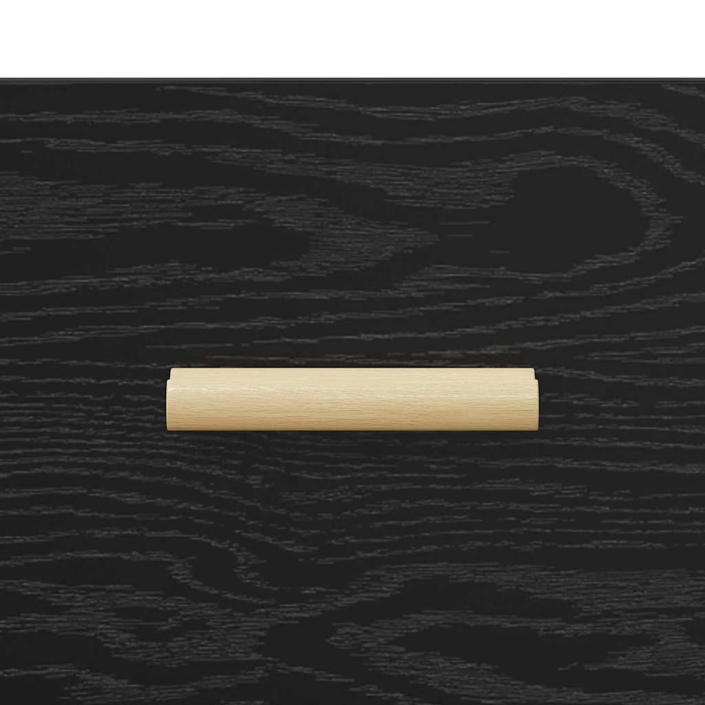 Nachtkastje Zwart Eiken 40 x 40 x 66 cm Bewerkt hout is nu te koop bij PeponiXL, paradijselijk wonen!