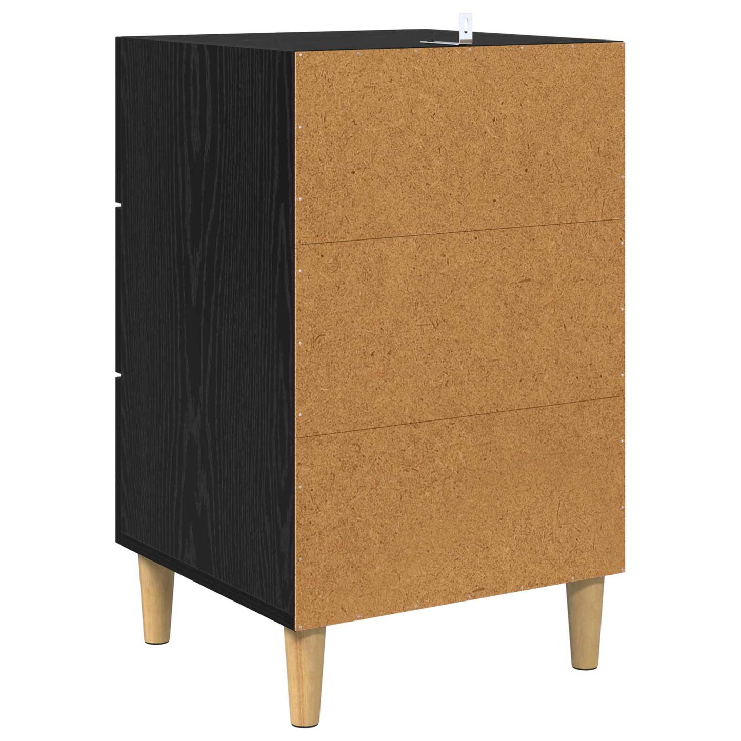 Nachtkastje Zwart Eiken 40 x 40 x 66 cm Bewerkt hout is nu te koop bij PeponiXL, paradijselijk wonen!