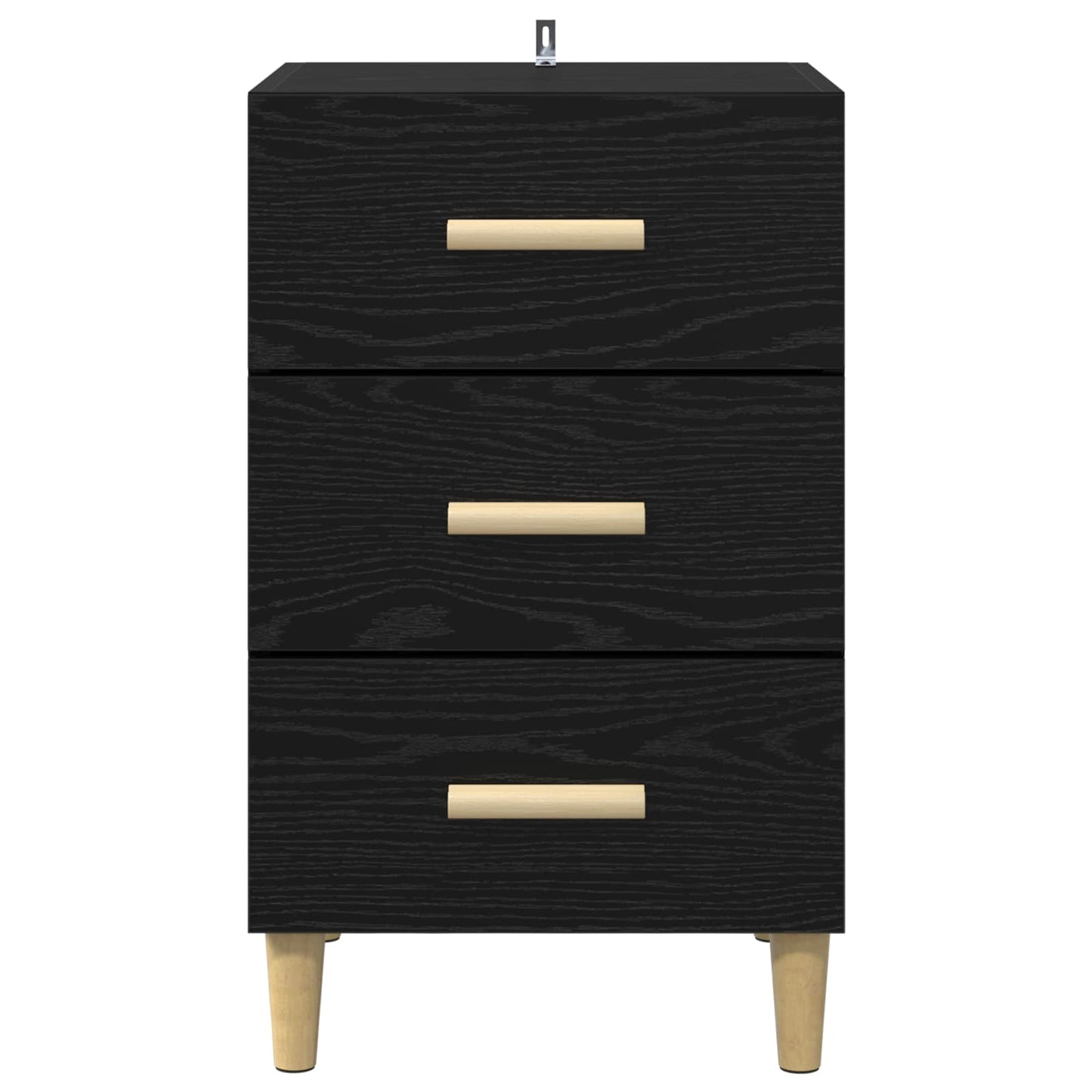Nachtkastje Zwart Eiken 40 x 40 x 66 cm Bewerkt hout is nu te koop bij PeponiXL, paradijselijk wonen!