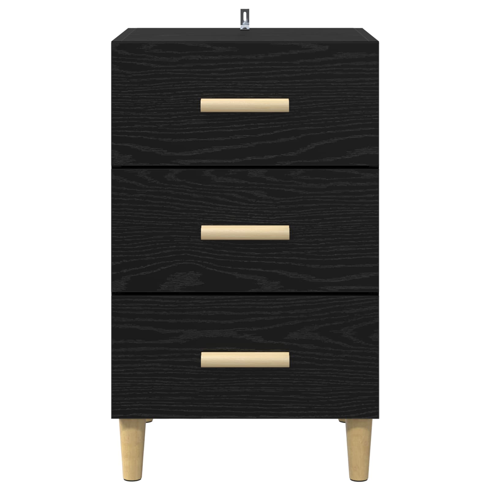 Nachtkastje Zwart Eiken 40 x 40 x 66 cm Bewerkt hout is nu te koop bij PeponiXL, paradijselijk wonen!
