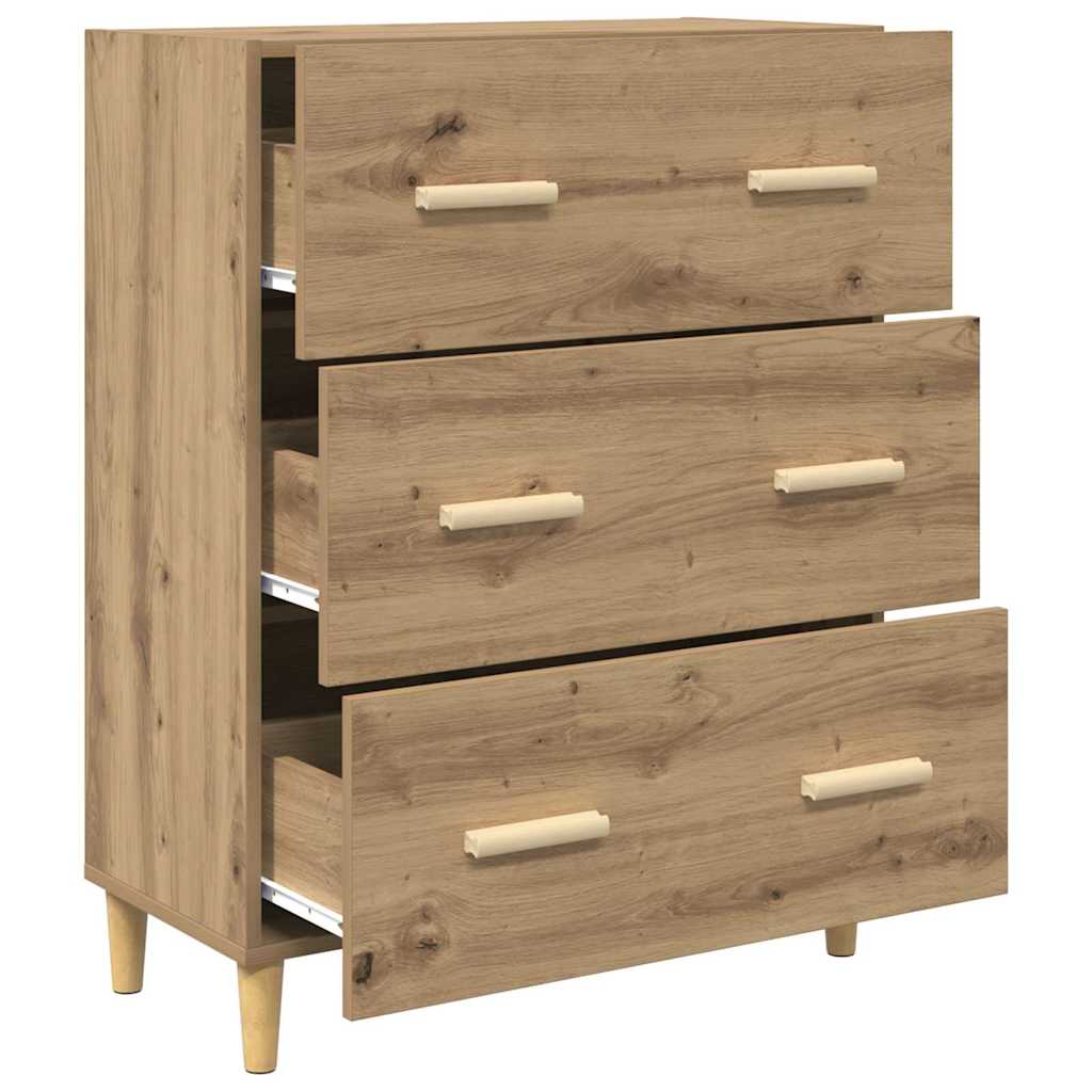 Dressoir Artisan Eiken 69,5 x 34 x 90 cm Bewerkt hout is nu te koop bij PeponiXL, paradijselijk wonen!