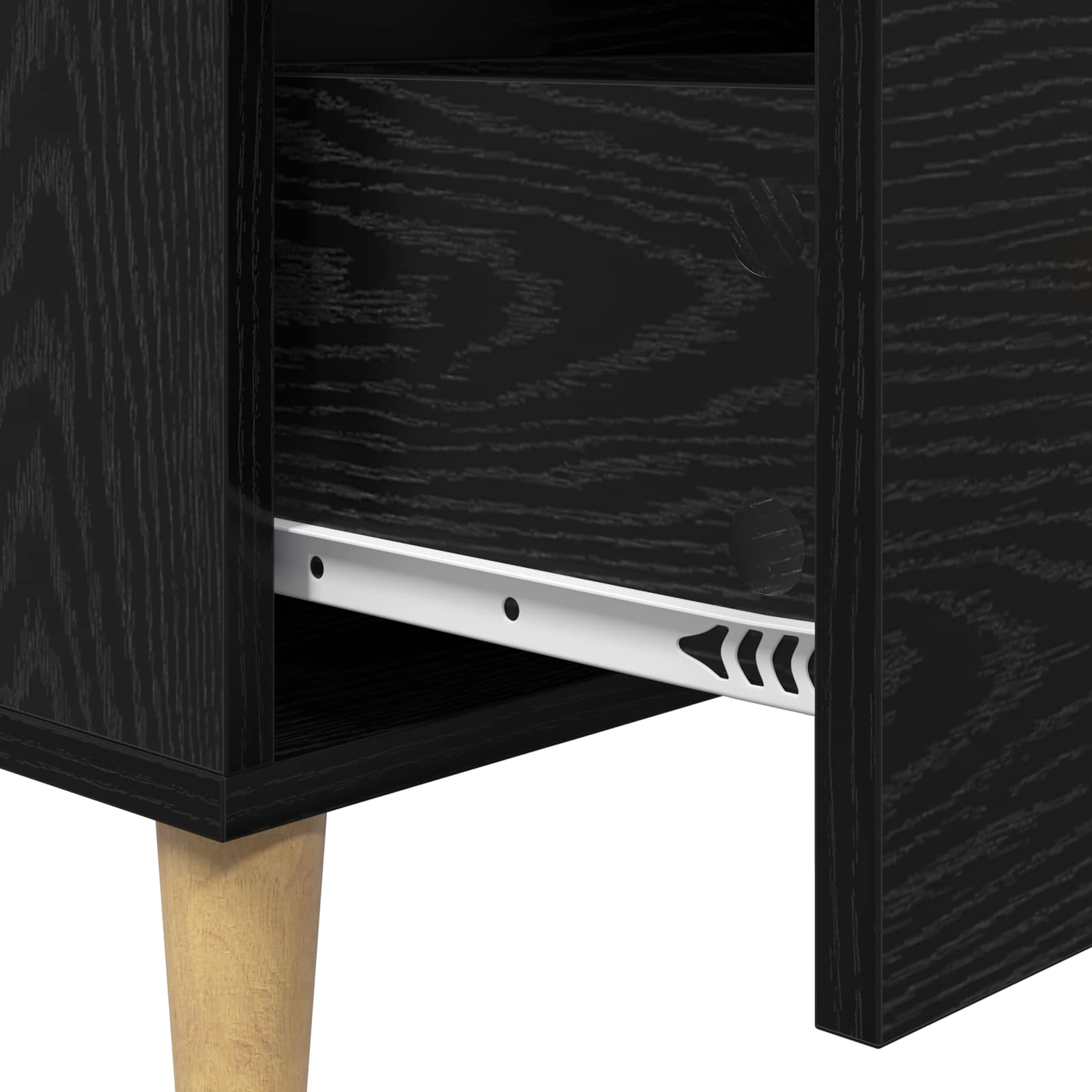 Dressoir Zwart Eiken 69,5 x 34 x 90 cm Bewerkt hout is nu te koop bij PeponiXL, paradijselijk wonen!