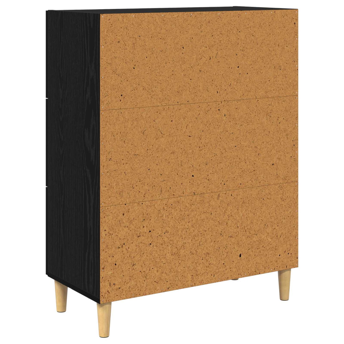 Dressoir Zwart Eiken 69,5 x 34 x 90 cm Bewerkt hout is nu te koop bij PeponiXL, paradijselijk wonen!