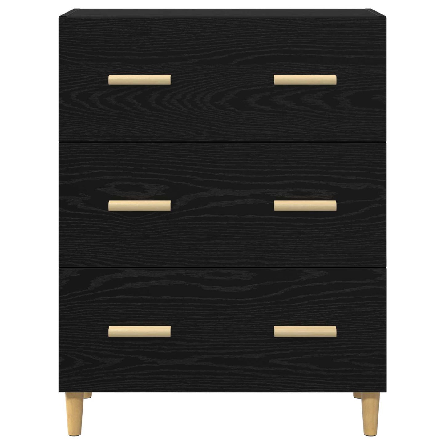 Dressoir Zwart Eiken 69,5 x 34 x 90 cm Bewerkt hout is nu te koop bij PeponiXL, paradijselijk wonen!