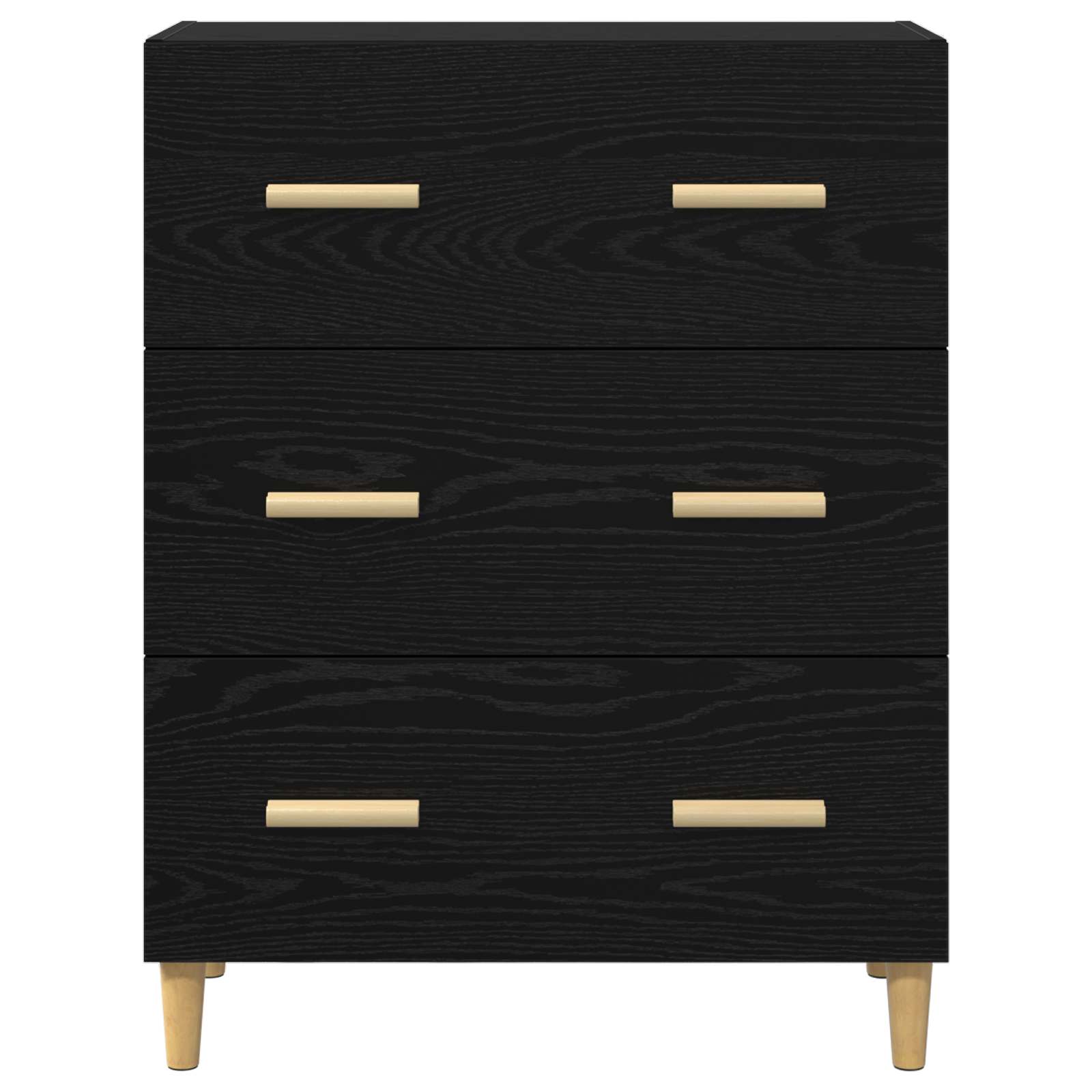 Dressoir Zwart Eiken 69,5 x 34 x 90 cm Bewerkt hout is nu te koop bij PeponiXL, paradijselijk wonen!