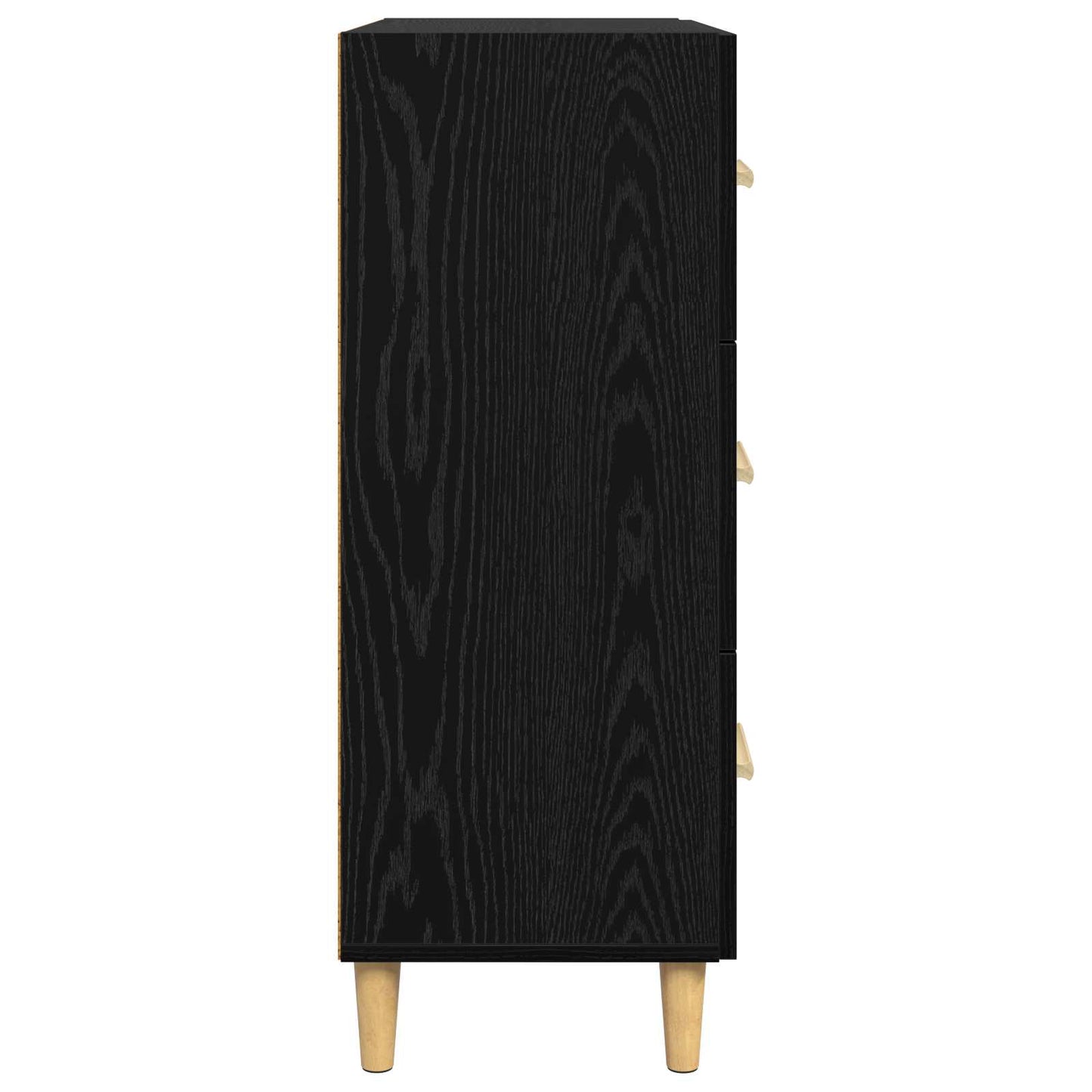 Dressoir Zwart Eiken 69,5 x 34 x 90 cm Bewerkt hout is nu te koop bij PeponiXL, paradijselijk wonen!