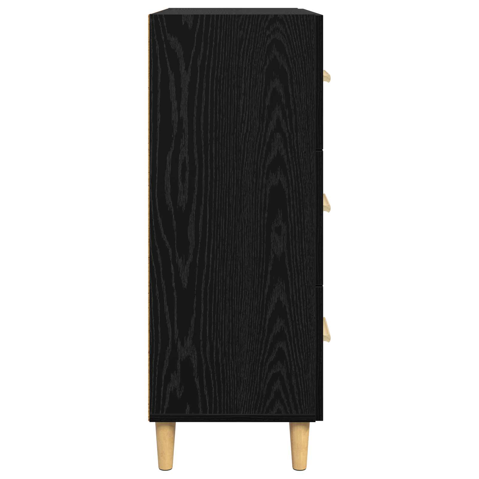 Dressoir Zwart Eiken 69,5 x 34 x 90 cm Bewerkt hout is nu te koop bij PeponiXL, paradijselijk wonen!
