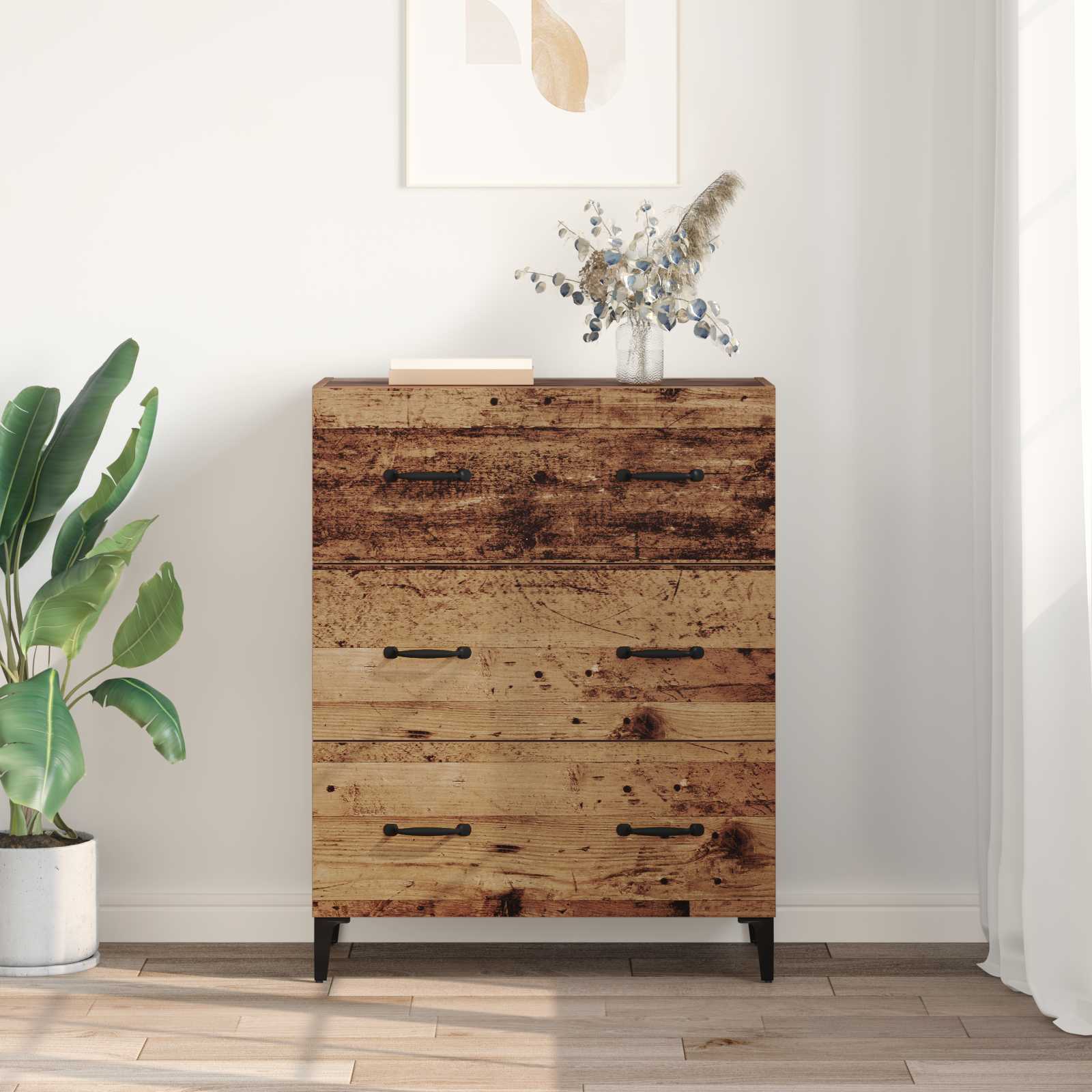 Dressoir Oud hout 69,5 x 34 x 90 cm Gemonteerd hout en ijzer is nu te koop bij PeponiXL, paradijselijk wonen!