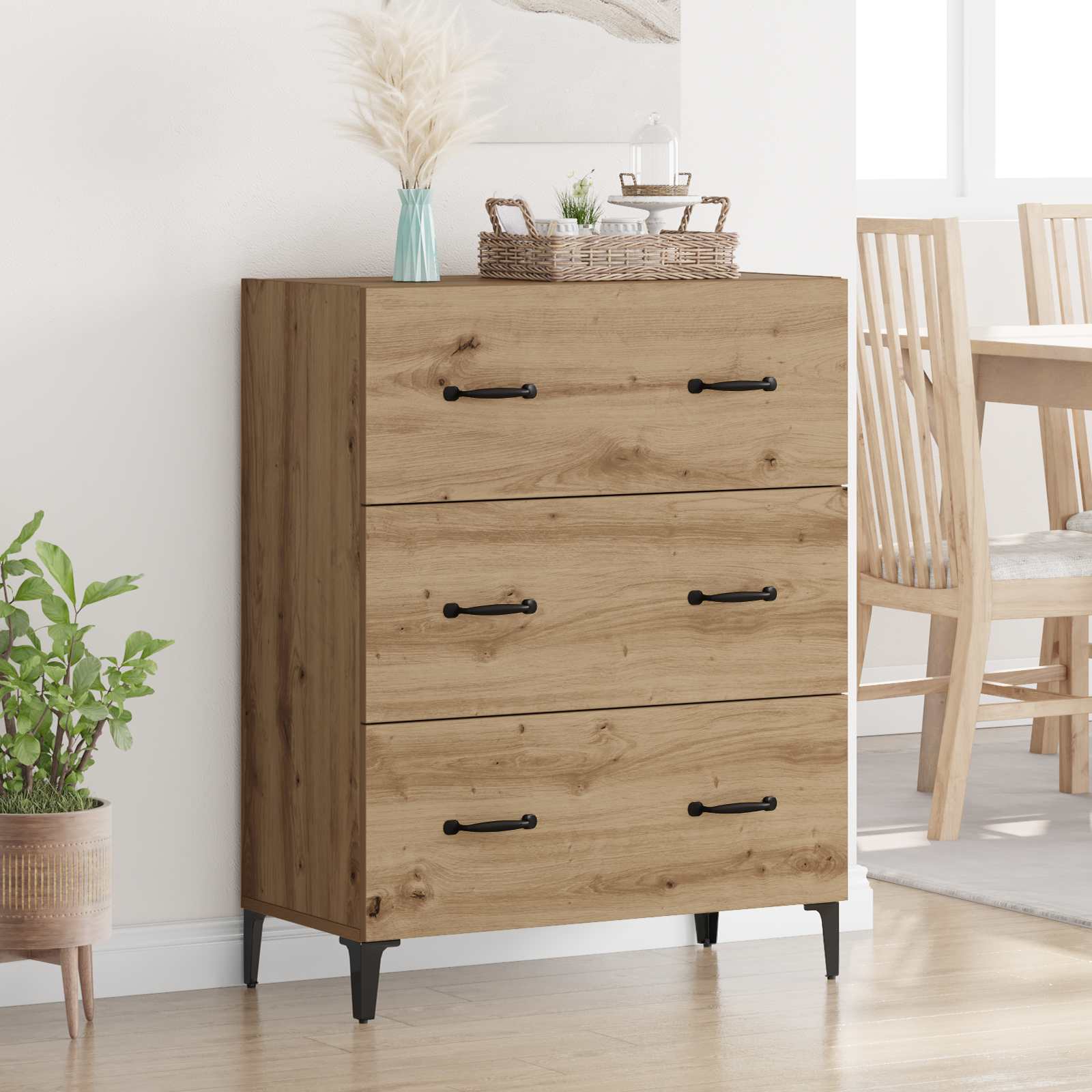 Dressoir met lade Artisan Eiken 69,5 x 34 x 90 cm is nu te koop bij PeponiXL, paradijselijk wonen!