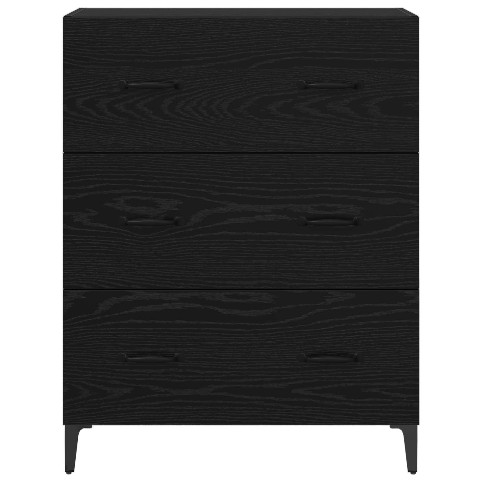 Dressoir Zwart Eiken 69,5 x 34 x 90 cm Gemonteerd hout en ijzer is nu te koop bij PeponiXL, paradijselijk wonen!