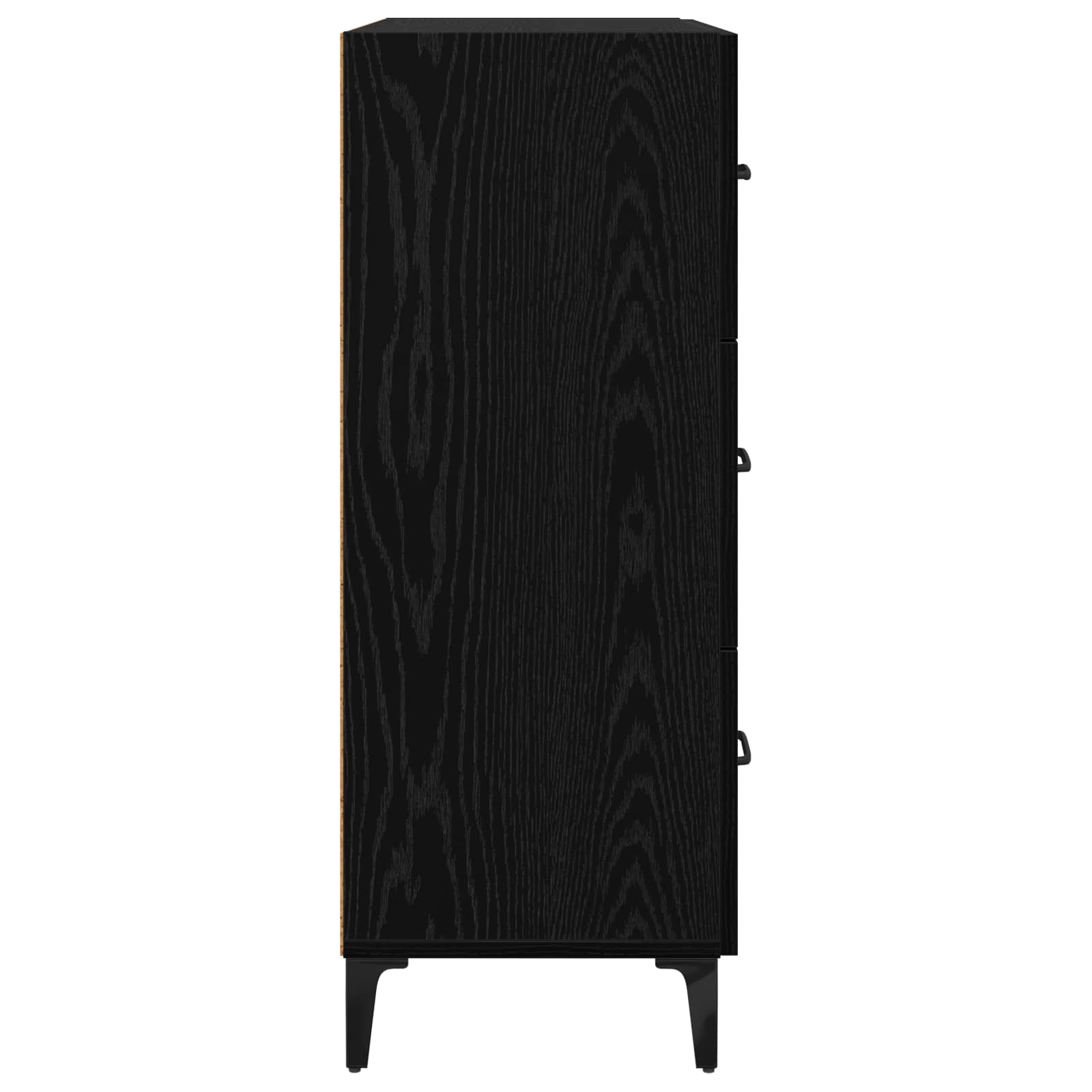 Dressoir Zwart Eiken 69,5 x 34 x 90 cm Gemonteerd hout en ijzer is nu te koop bij PeponiXL, paradijselijk wonen!