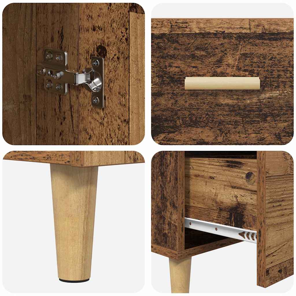 Dressoir met lade Oud hout 34 x 69.5 x 90 cm Bewerkt hout is nu te koop bij PeponiXL, paradijselijk wonen!