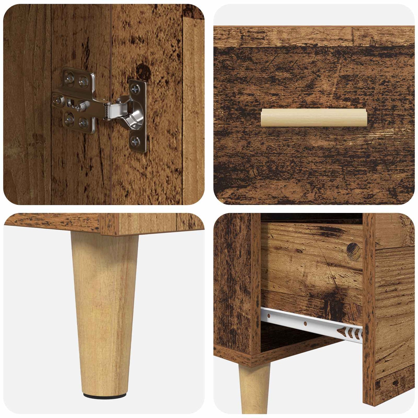 Dressoir met lade Oud hout 34 x 69.5 x 90 cm Bewerkt hout is nu te koop bij PeponiXL, paradijselijk wonen!