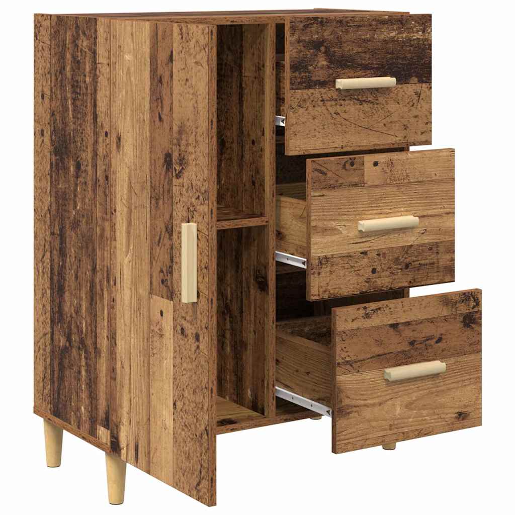 Dressoir met lade Oud hout 34 x 69.5 x 90 cm Bewerkt hout is nu te koop bij PeponiXL, paradijselijk wonen!