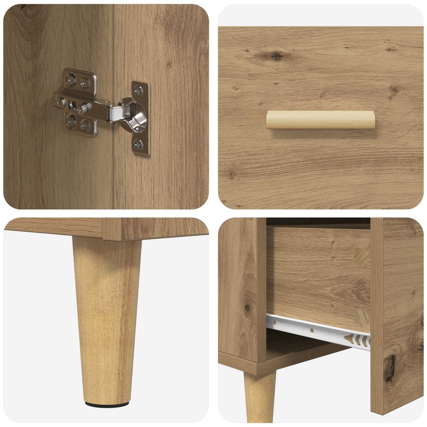 Dressoir met lade Artisan Eiken 34 x 69.5 x 90 cm Bewerkt hout is nu te koop bij PeponiXL, paradijselijk wonen!