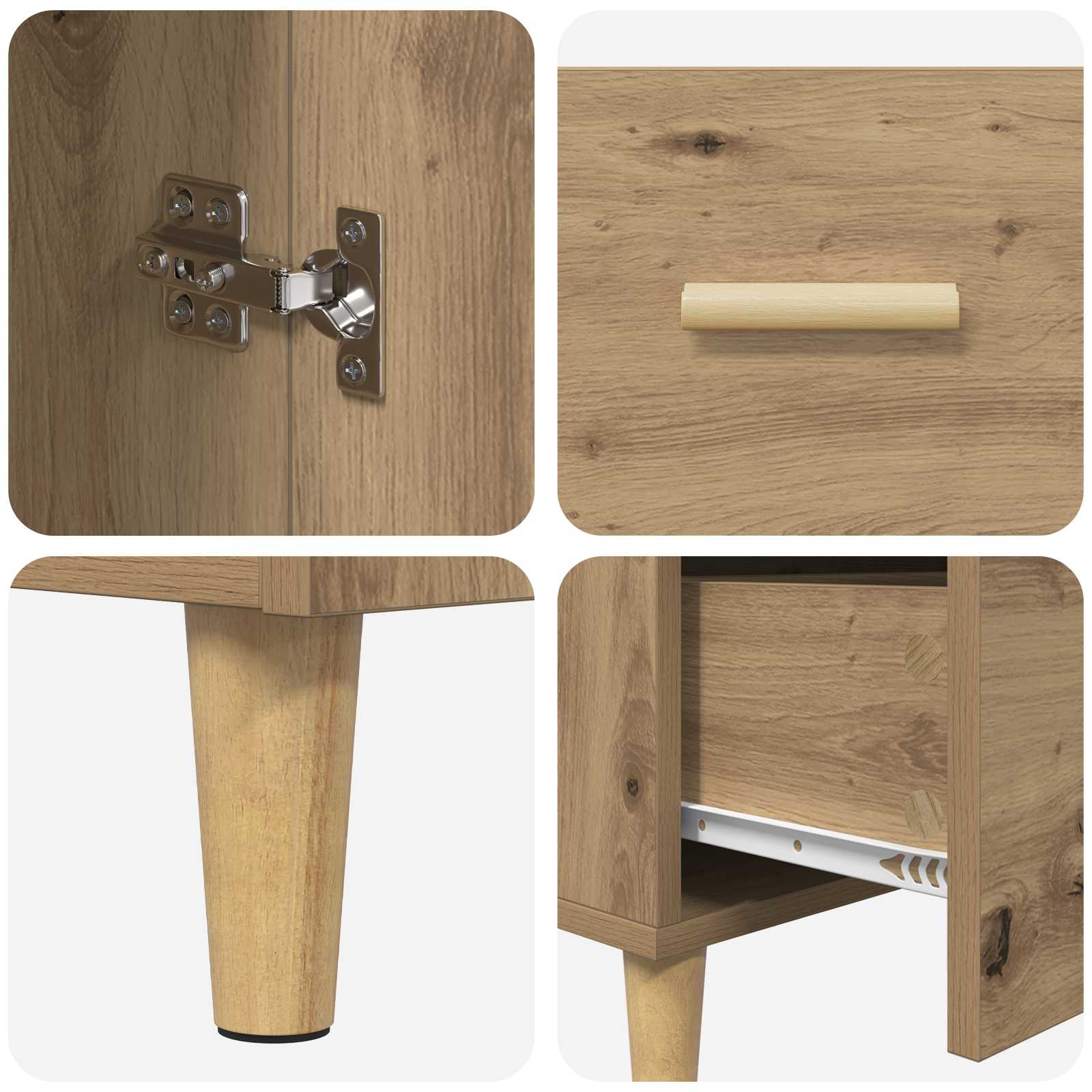 Dressoir met lade Artisan Eiken 34 x 69.5 x 90 cm Bewerkt hout is nu te koop bij PeponiXL, paradijselijk wonen!