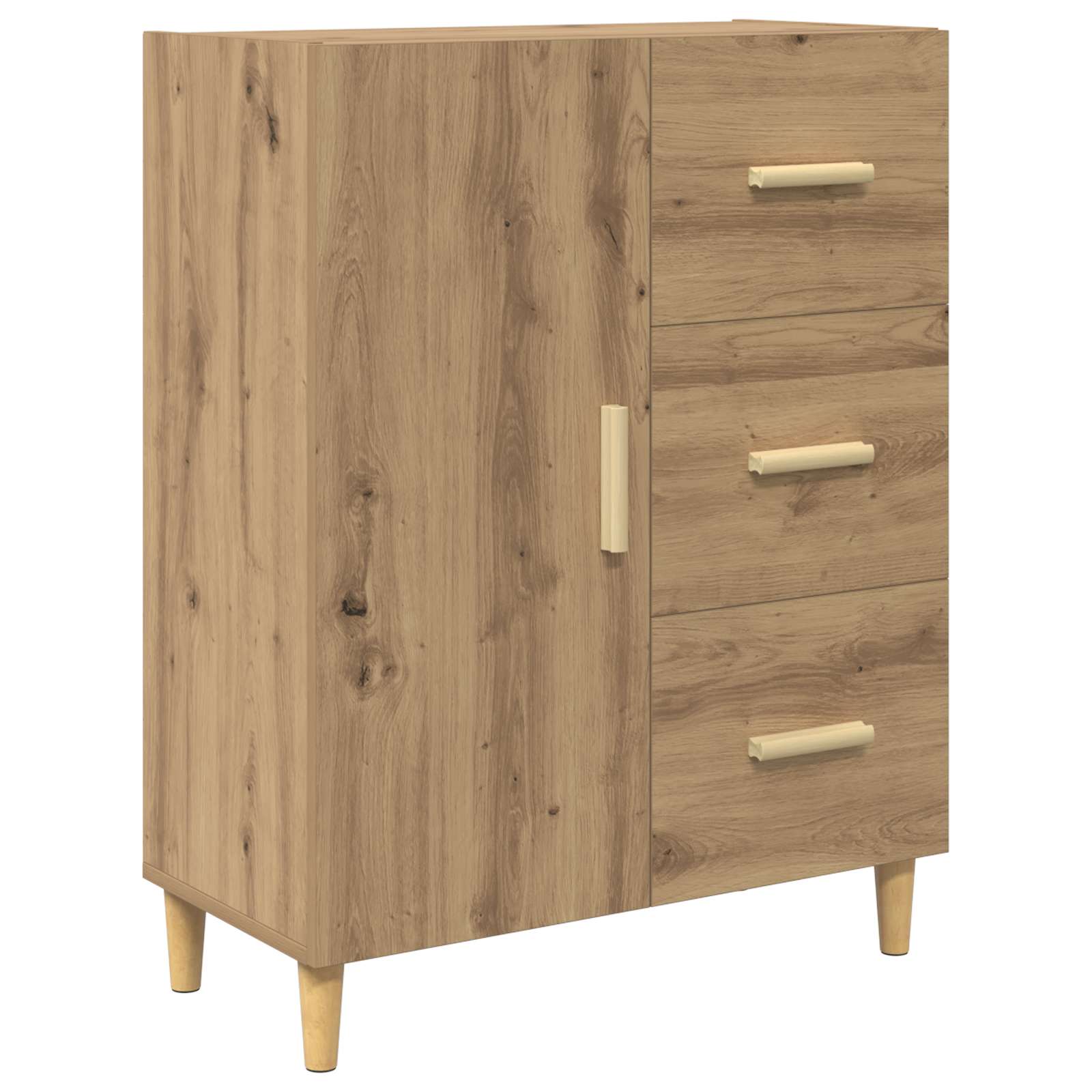 Dressoir met lade Artisan Eiken 34 x 69.5 x 90 cm Bewerkt hout is nu te koop bij PeponiXL, paradijselijk wonen!