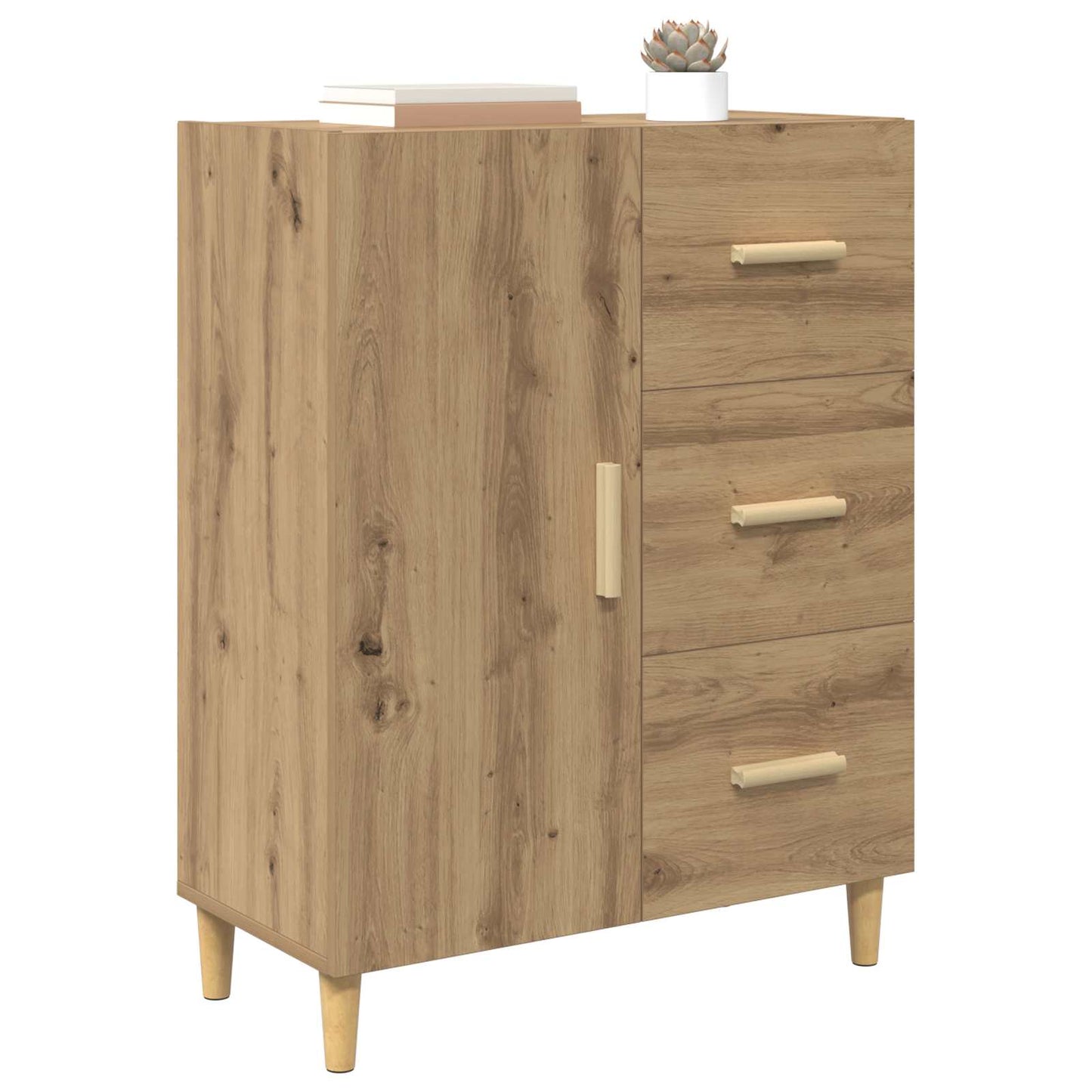 Dressoir met lade Artisan Eiken 34 x 69.5 x 90 cm Bewerkt hout is nu te koop bij PeponiXL, paradijselijk wonen!