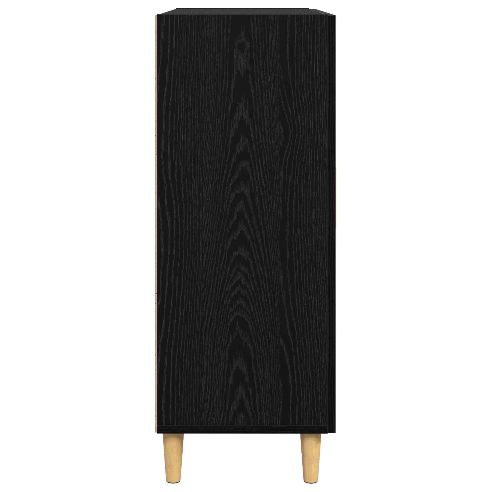 Dressoir met lade Zwart eiken 34 x 69.5 x 90 cm Bewerkt hout is nu te koop bij PeponiXL, paradijselijk wonen!
