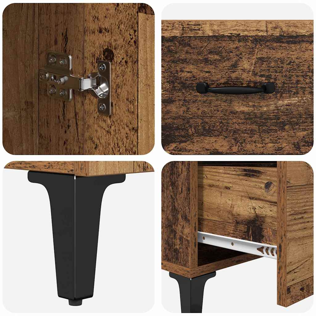 Dressoir met lade Oudhout 69,5 x 34 x 90 cm Bewerkt hout is nu te koop bij PeponiXL, paradijselijk wonen!