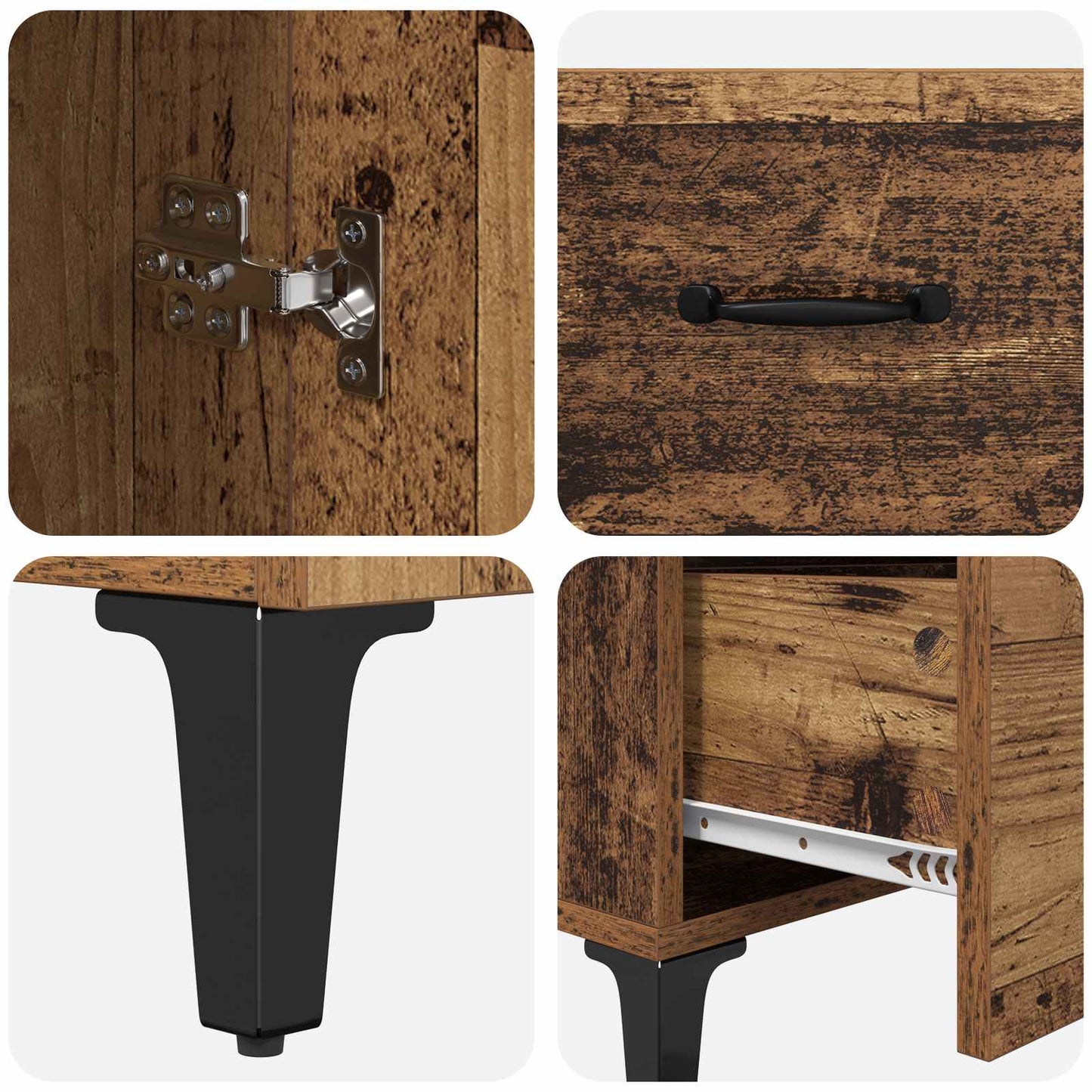 Dressoir met lade Oudhout 69,5 x 34 x 90 cm Bewerkt hout is nu te koop bij PeponiXL, paradijselijk wonen!