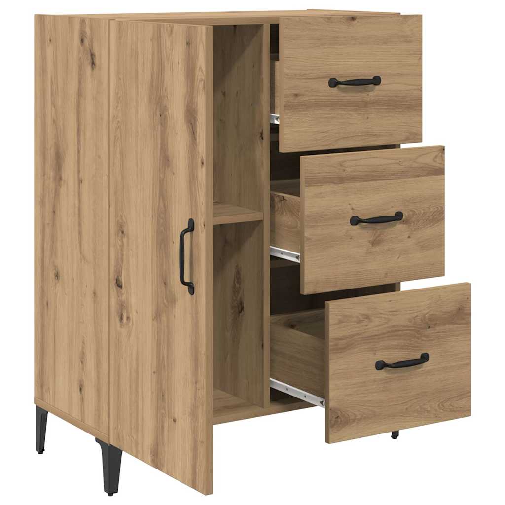 Dressoir met lade Artisan Eiken 69,5 x 34 x 90 cm Bewerkt hout is nu te koop bij PeponiXL, paradijselijk wonen!