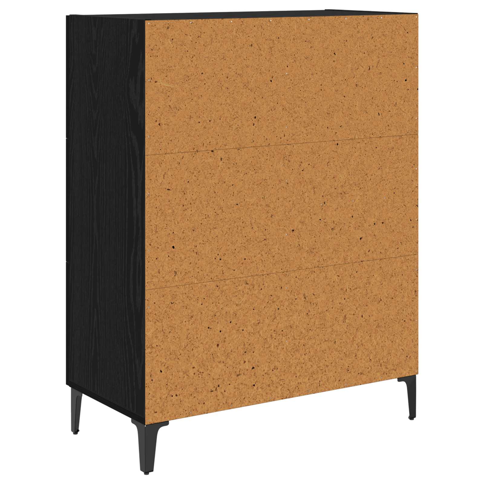 Dressoir met lade Zwart Eiken 69,5 x 34 x 90 cm Bewerkt hout is nu te koop bij PeponiXL, paradijselijk wonen!