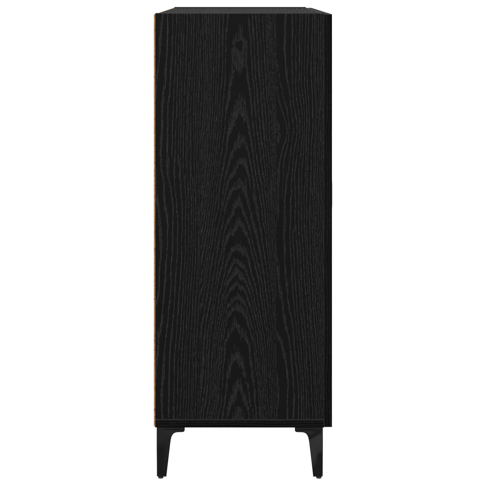 Dressoir met lade Zwart Eiken 69,5 x 34 x 90 cm Bewerkt hout is nu te koop bij PeponiXL, paradijselijk wonen!