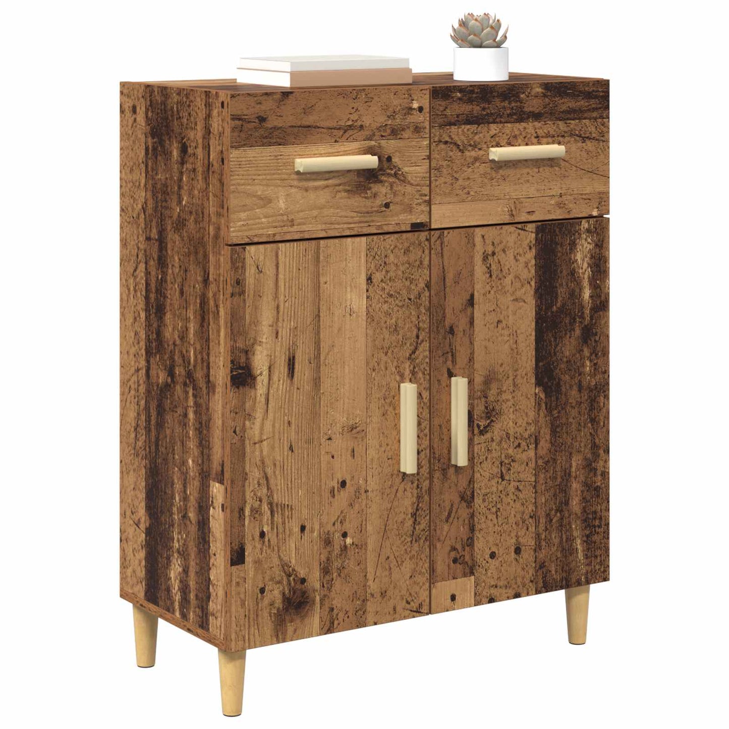 Dressoir met lade Oud hout 34 x 69.5 x 89 cm Bewerkt hout is nu te koop bij PeponiXL, paradijselijk wonen!