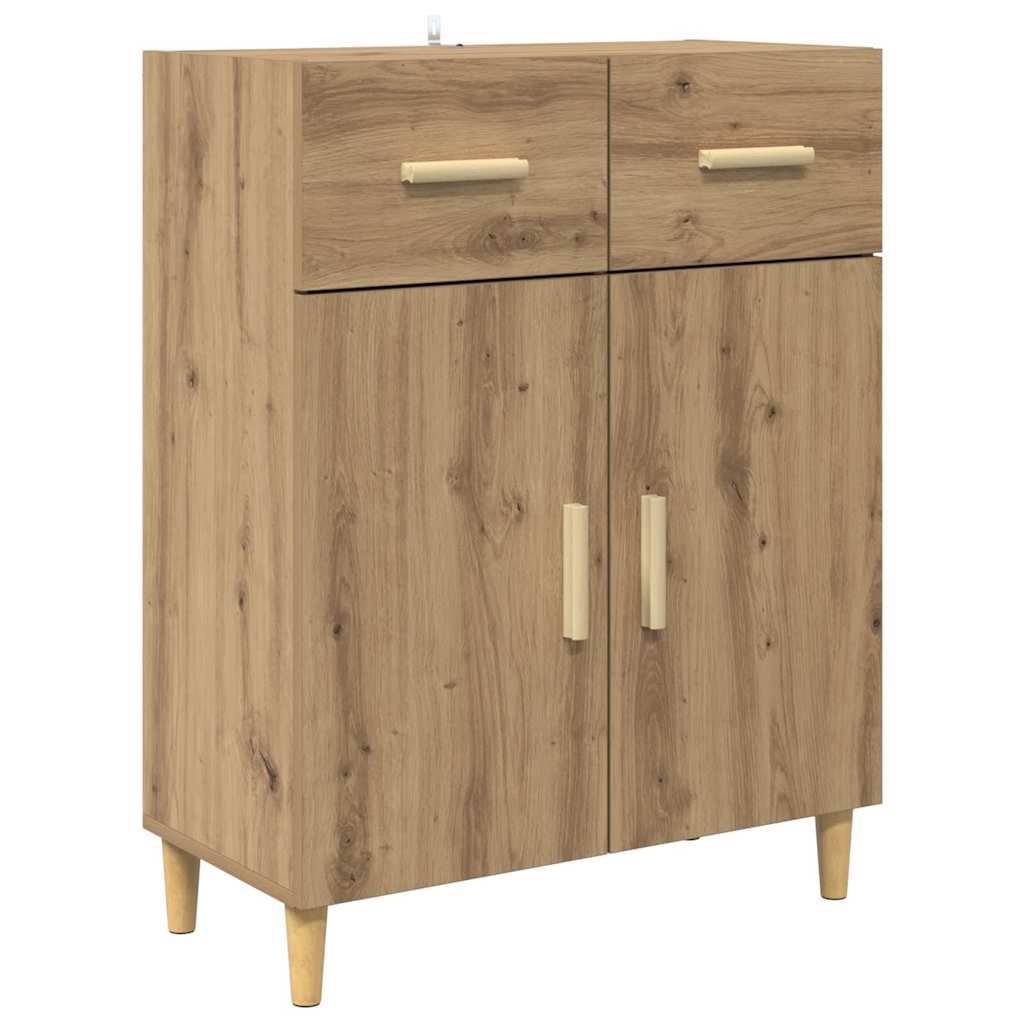 Dressoir artisanaal eikenkleurig 34 x 69.5 x 89 cm Bewerkt hout is nu te koop bij PeponiXL, paradijselijk wonen!