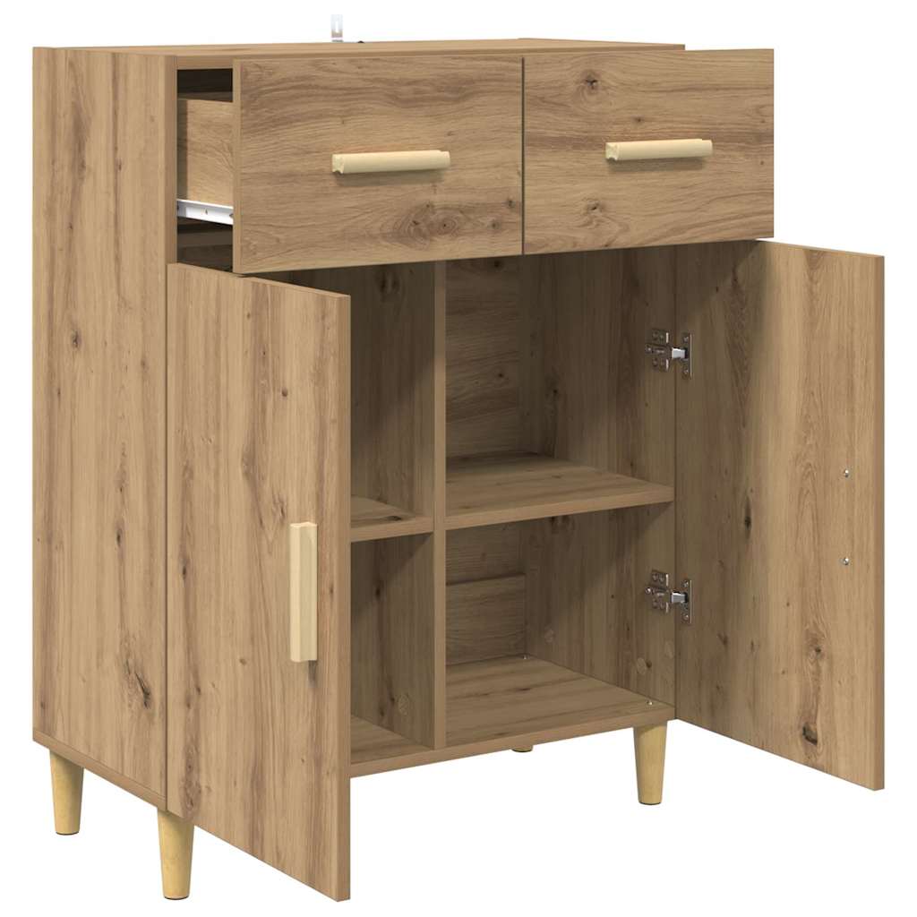 Dressoir artisanaal eikenkleurig 34 x 69.5 x 89 cm Bewerkt hout is nu te koop bij PeponiXL, paradijselijk wonen!