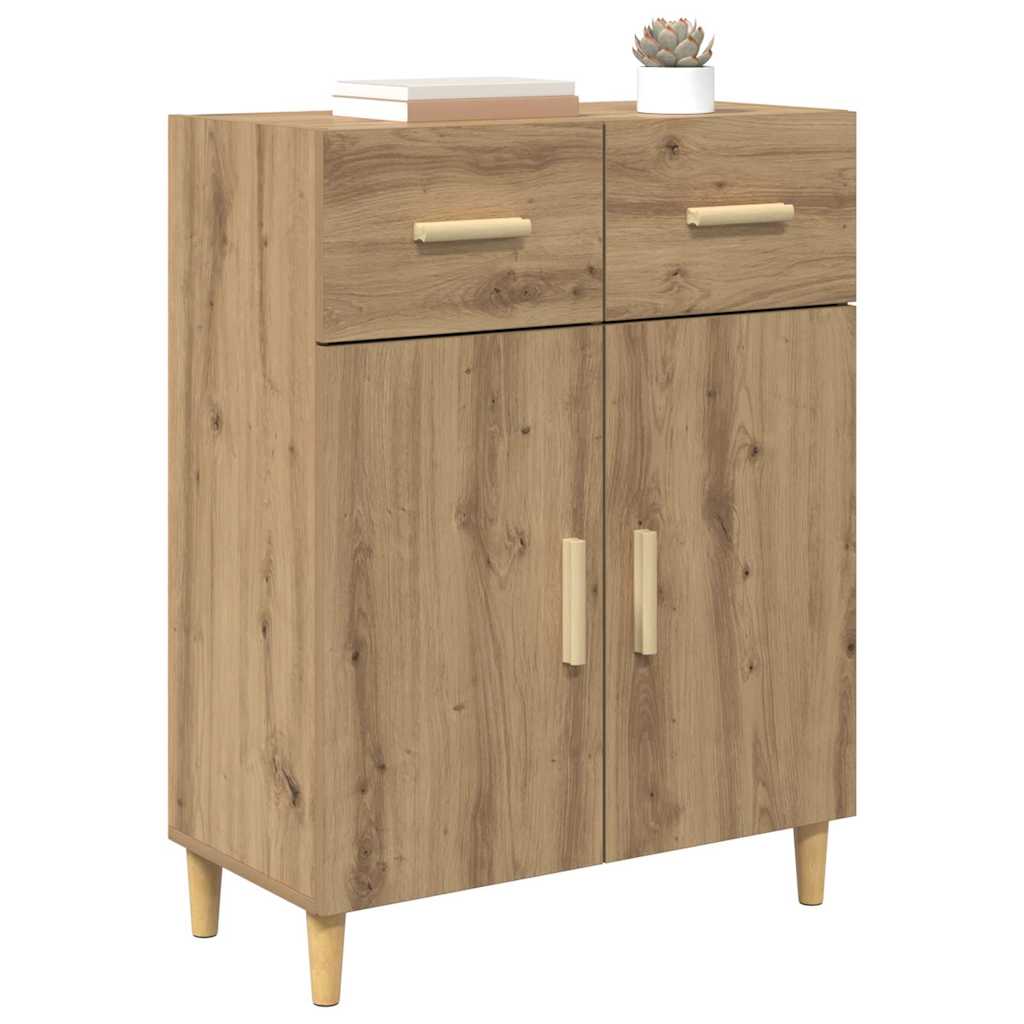 Dressoir artisanaal eikenkleurig 34 x 69.5 x 89 cm Bewerkt hout is nu te koop bij PeponiXL, paradijselijk wonen!