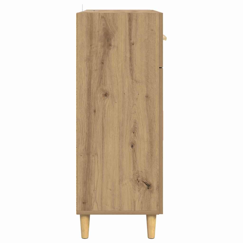 Dressoir artisanaal eikenkleurig 34 x 69.5 x 89 cm Bewerkt hout is nu te koop bij PeponiXL, paradijselijk wonen!