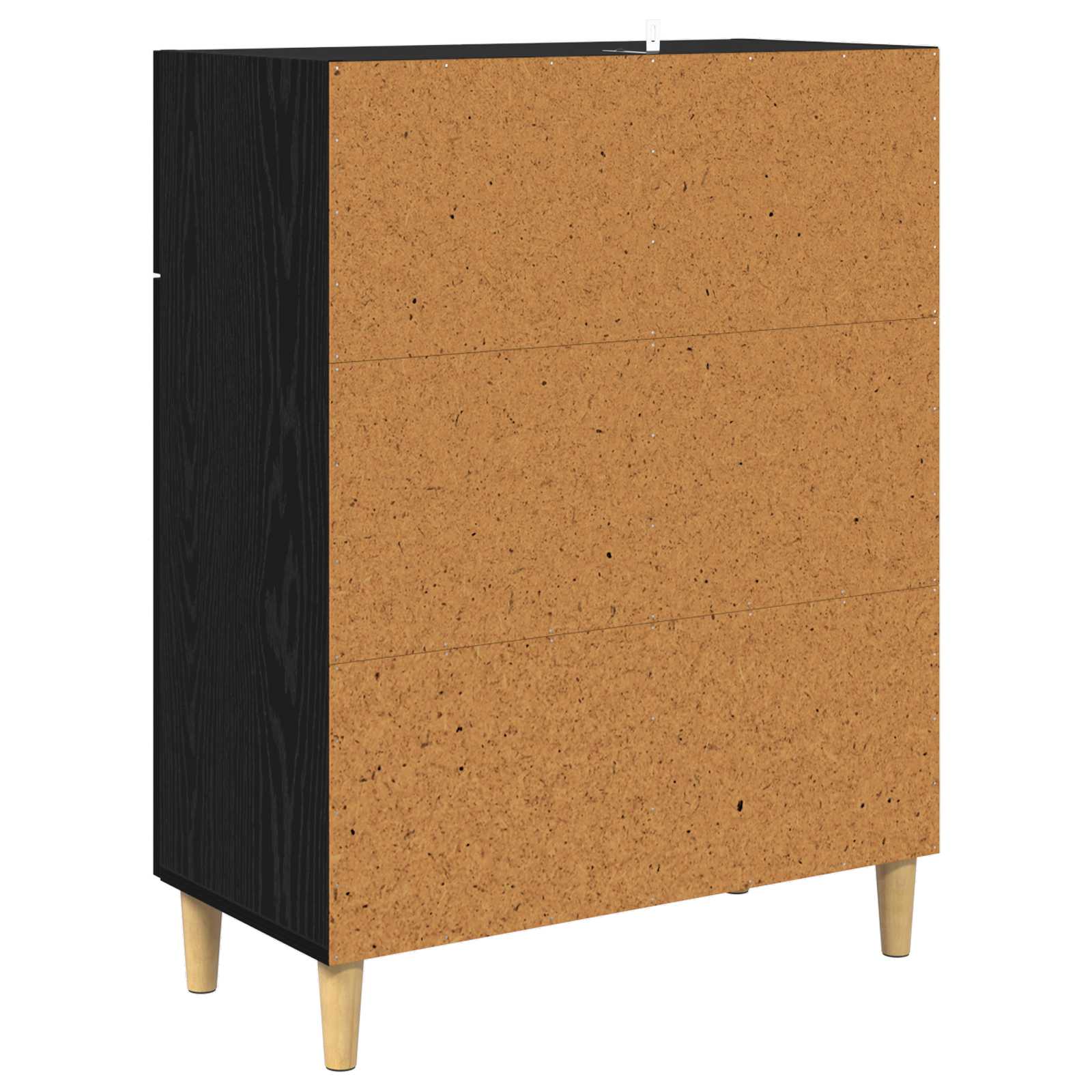 Dressoir met lade Zwart eiken 34 x 69.5 x 89 cm Bewerkt hout is nu te koop bij PeponiXL, paradijselijk wonen!