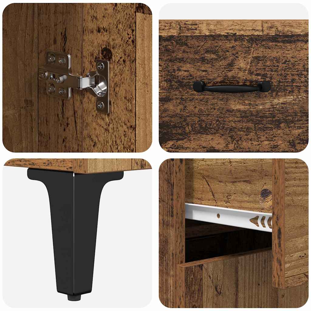 Dressoir met lade Oudhout 69,5 x 34 x 90 cm Bewerkt hout is nu te koop bij PeponiXL, paradijselijk wonen!