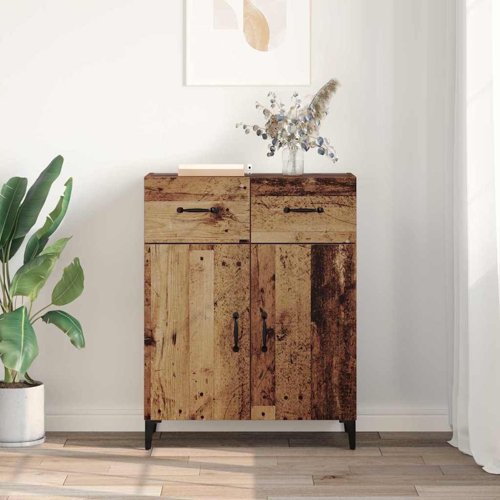 Dressoir met lade Oudhout 69,5 x 34 x 90 cm Bewerkt hout is nu te koop bij PeponiXL, paradijselijk wonen!