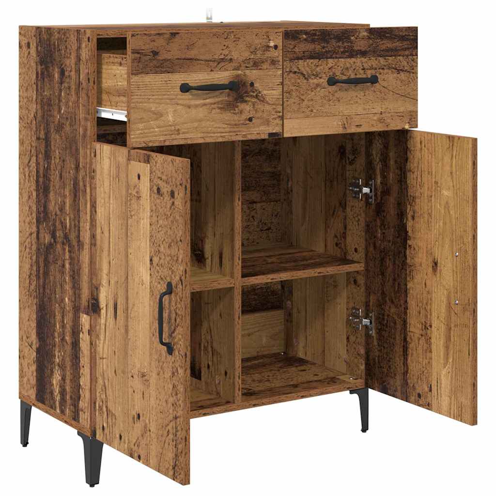 Dressoir met lade Oudhout 69,5 x 34 x 90 cm Bewerkt hout is nu te koop bij PeponiXL, paradijselijk wonen!