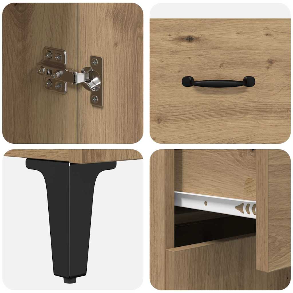 Dressoir met lade Artisan Eiken 69,5 x 34 x 90 cm Bewerkt hout is nu te koop bij PeponiXL, paradijselijk wonen!