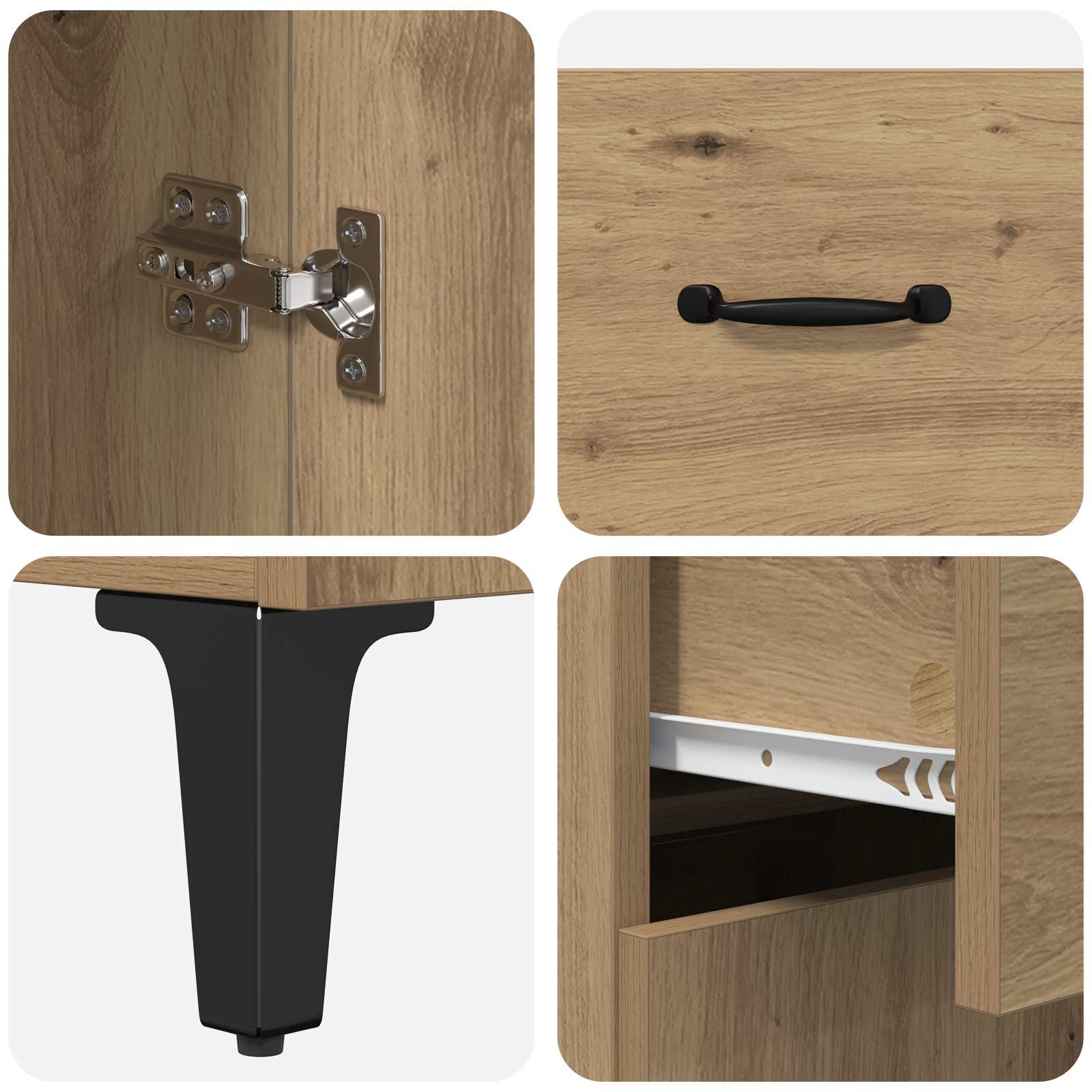 Dressoir met lade Artisan Eiken 69,5 x 34 x 90 cm Bewerkt hout is nu te koop bij PeponiXL, paradijselijk wonen!