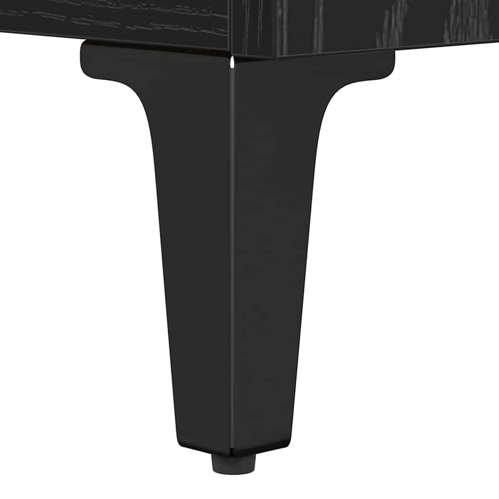 Dressoir Zwart eiken 34 x 90 x 80 cm Bewerkt hout is nu te koop bij PeponiXL, paradijselijk wonen!