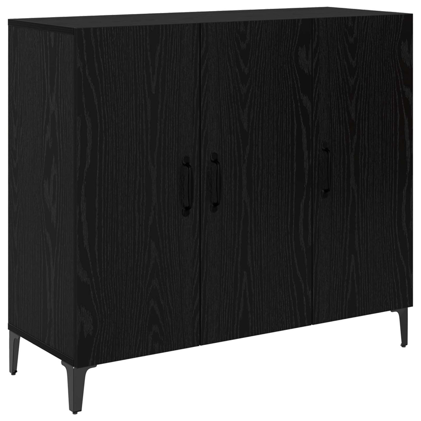 Dressoir Zwart eiken 34 x 90 x 80 cm Bewerkt hout is nu te koop bij PeponiXL, paradijselijk wonen!