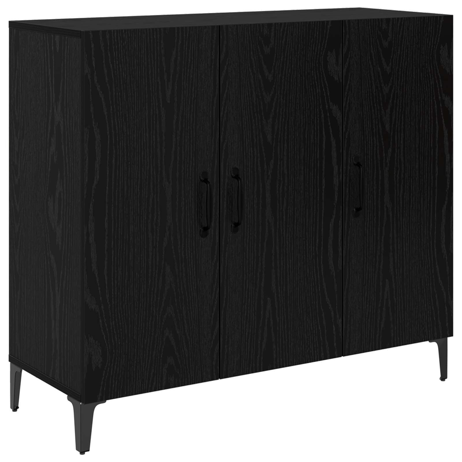 Dressoir Zwart eiken 34 x 90 x 80 cm Bewerkt hout is nu te koop bij PeponiXL, paradijselijk wonen!