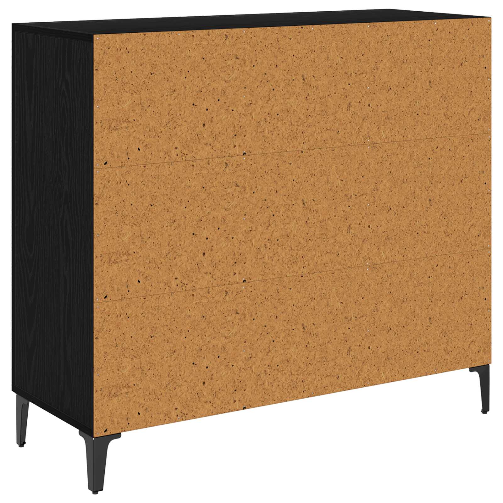 Dressoir Zwart eiken 34 x 90 x 80 cm Bewerkt hout is nu te koop bij PeponiXL, paradijselijk wonen!