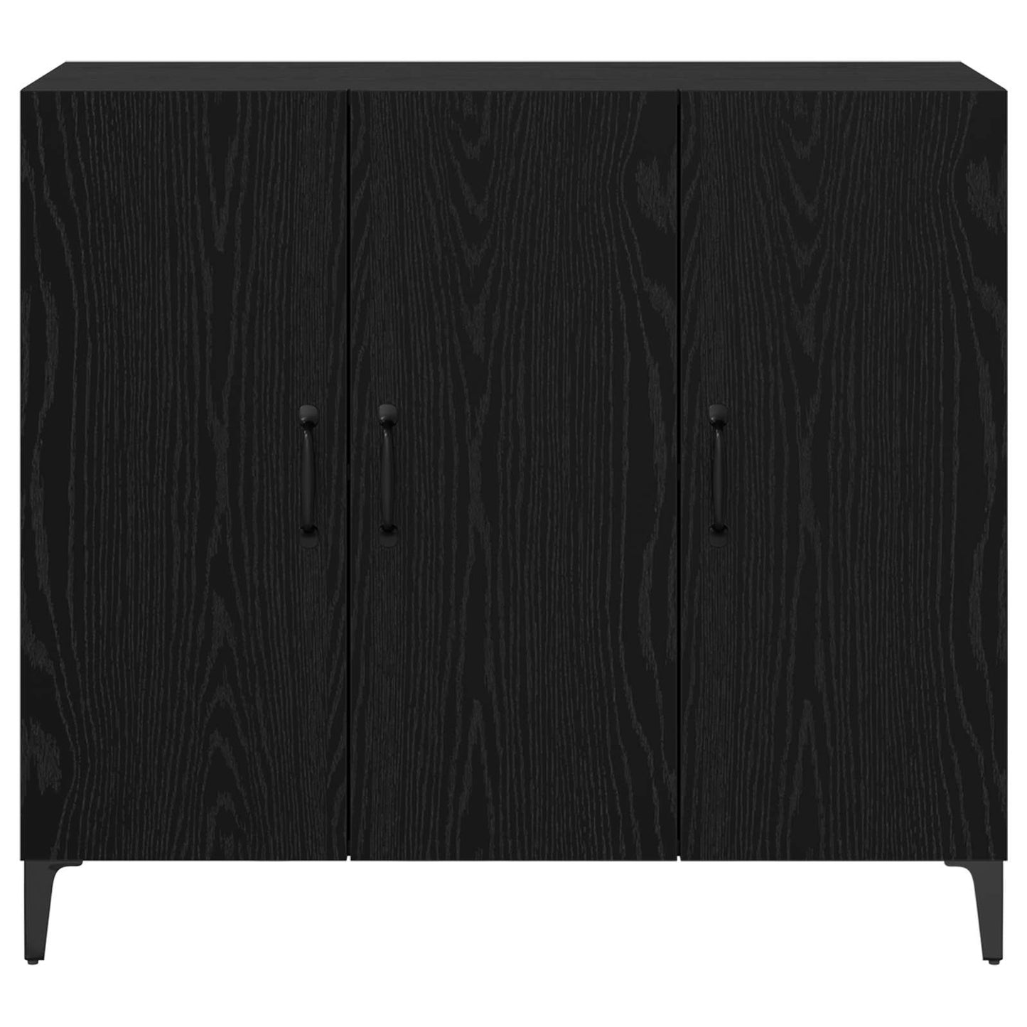 Dressoir Zwart eiken 34 x 90 x 80 cm Bewerkt hout is nu te koop bij PeponiXL, paradijselijk wonen!